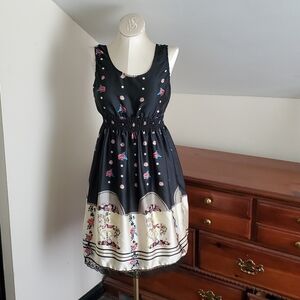 RARE Carousel Horse And Rose Print Dress - Darimeya